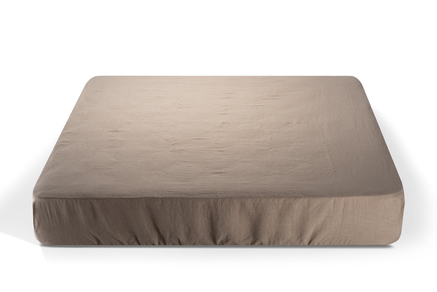 Natural linen fitted sheet