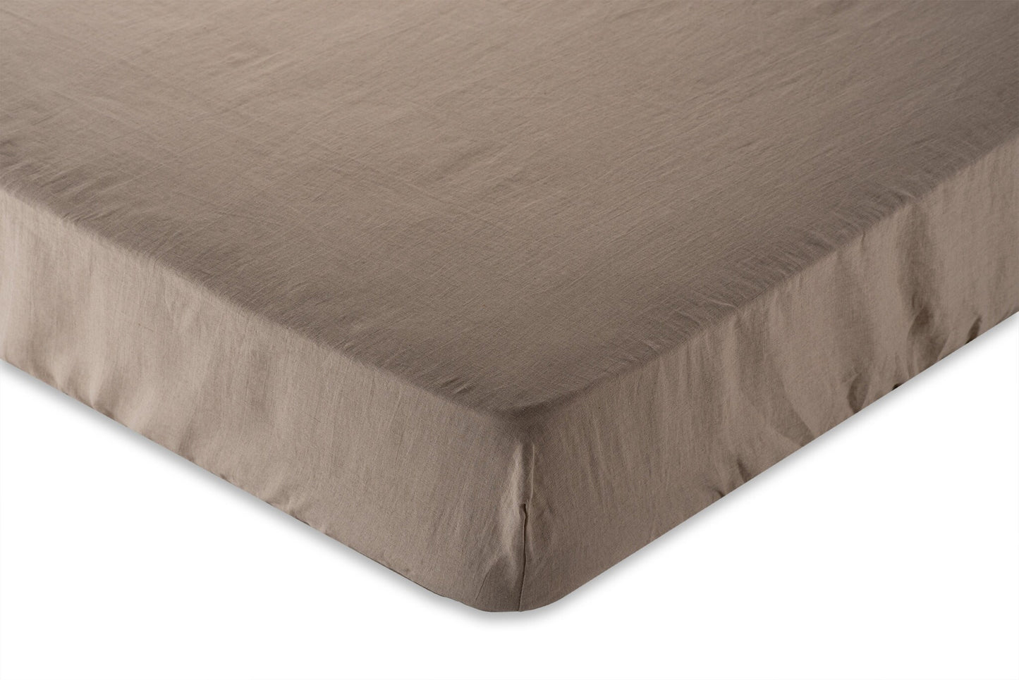 Natural linen fitted sheet