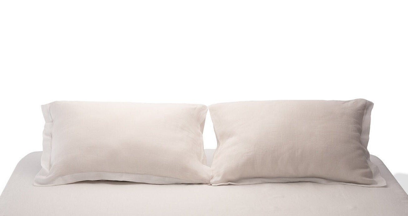Oxford design Natural linen pillow case, US sizes