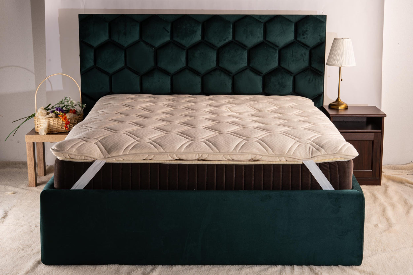 Wool Mattress Topper – Organic Cotton & Hemp cover, EU and UK sizes