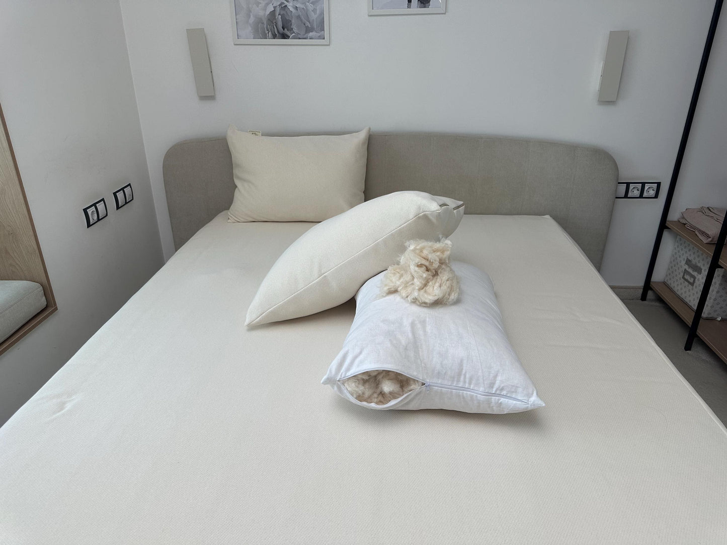 Organic cotton pillow with kapok filling