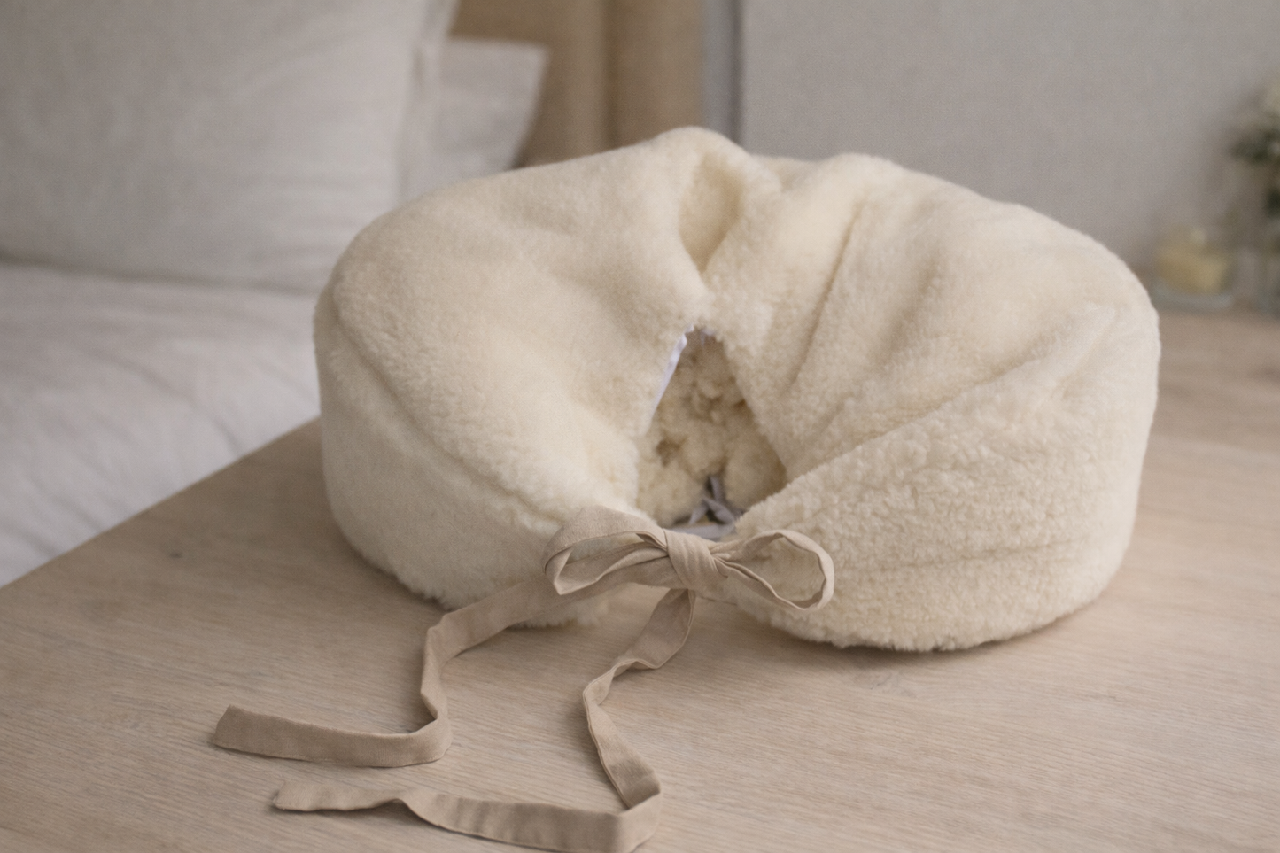 Multi-Functional Nursing Pillow – Linen & Wool, Reversible with Pockets, Natural Breastfeeding Support
