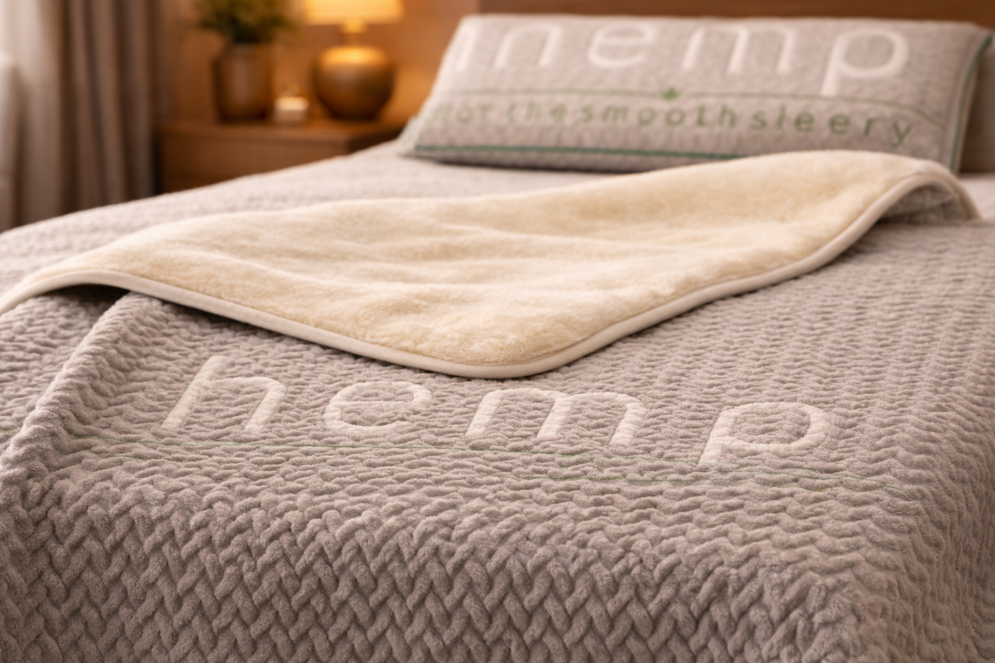 Hemp, Cotton & Merino Wool Blanket – Reversible, Breathable & All-Season Comfort