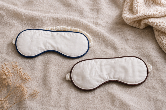 Handmade Satin Sleep Mask – Natural Wool Filled Eye Mask for Deep Sleep & Light Blocking