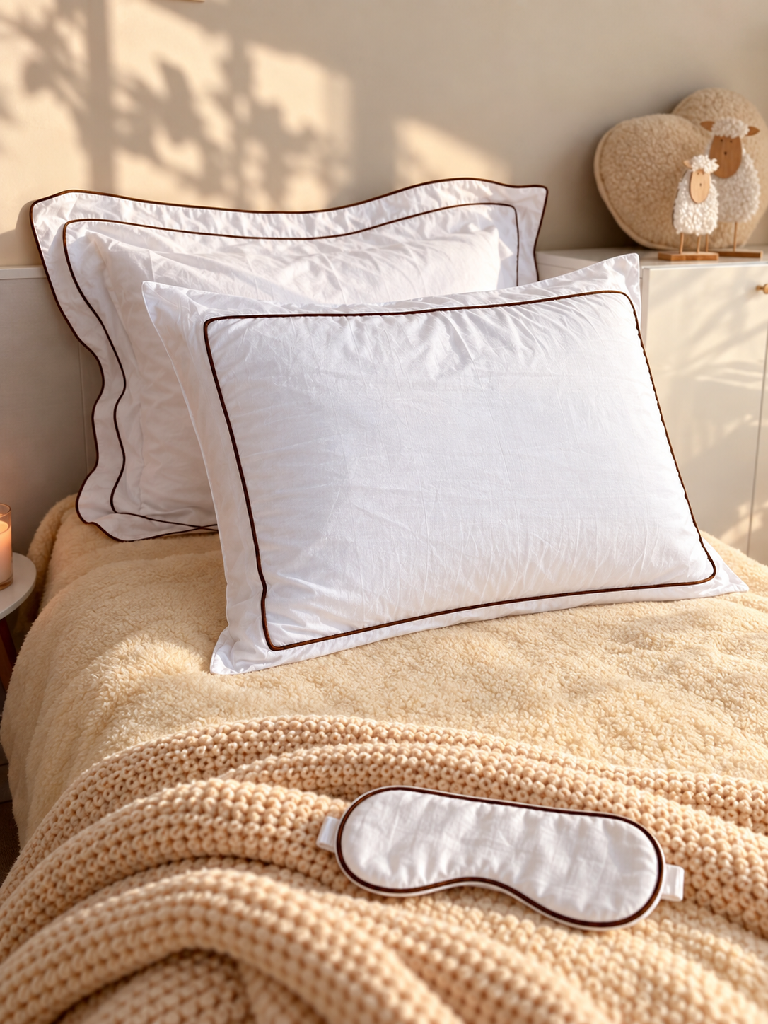Katherine – Linen & Merino Wool Pillow with Contrast Piping – The Woolland