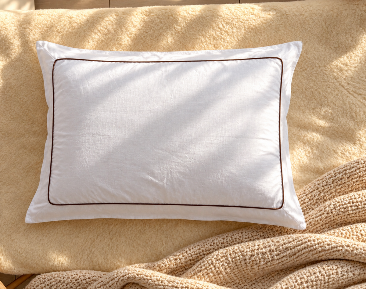 Katherine – Linen & Merino Wool Pillow with Contrast Piping – The Woolland