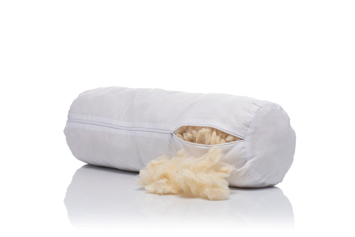 Sofia – Merino Wool Bolster Pillow | Linen Neck Roll & Yoga Support | The Woolland