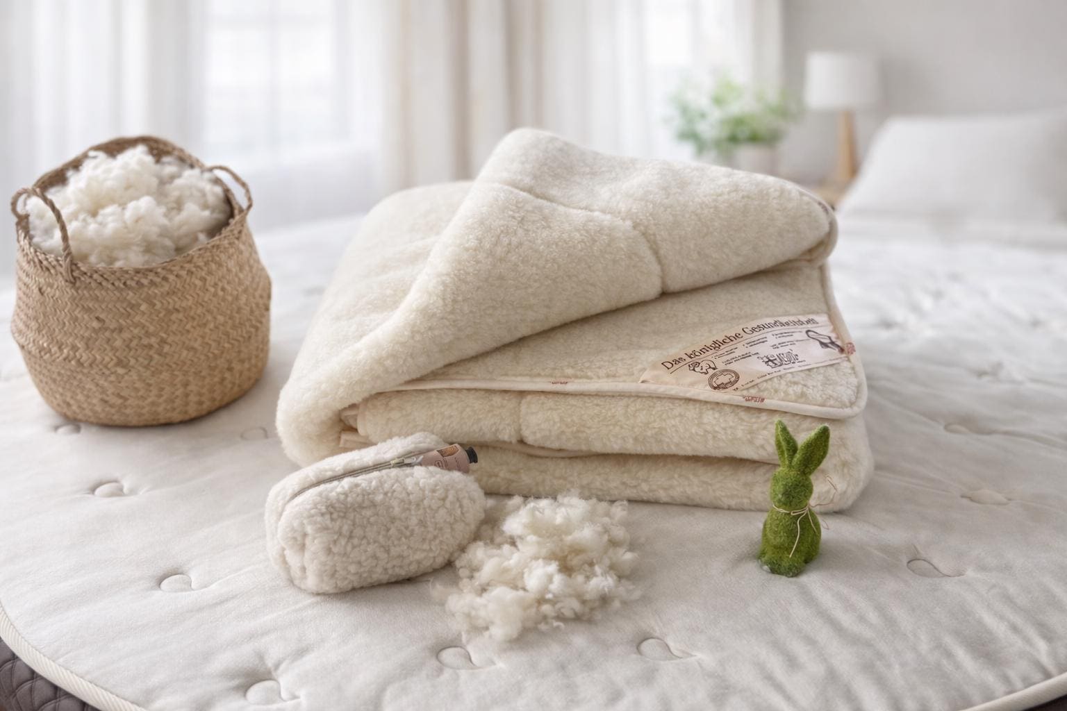 Close-up of premium Merino wool fabric used in TheWoolland blanket collection