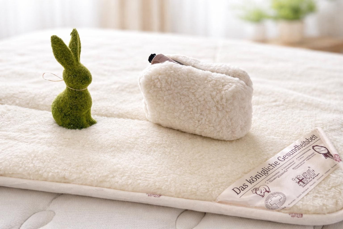 Premium handmade stitching on Merino wool blanket crafted in Bulgaria