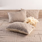 Two sided natural linen and wool pillow